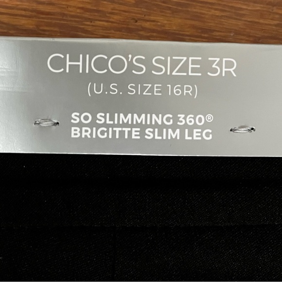 Chico's Size 3R Black NEW Brigitte Slim Leg Pants - Picture 2 of 7